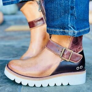 BED|STU Tan and Brown Ankle Boots